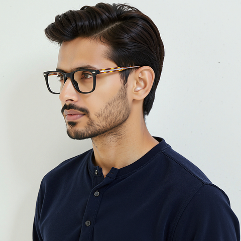 Vincent Chase Black Full Rim Square right side