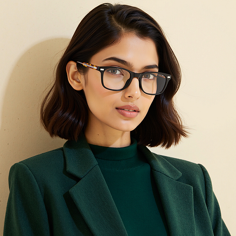Vincent Chase Black Full Rim Square right side