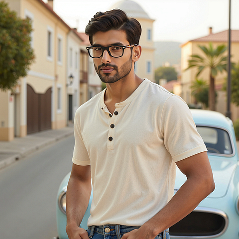 Vincent Chase Black Full Rim Square left side