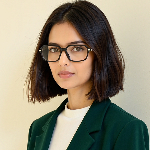 Vincent Chase Black Full Rim Rectangle left side Vincent Chase Black Full Rim Rectangle left side