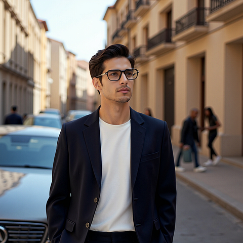 Vincent Chase Black Full Rim Rectangle left side Vincent Chase Black Full Rim Rectangle left side