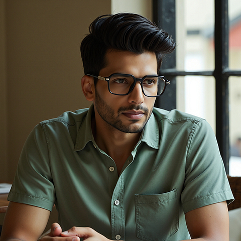 Vincent Chase Black Full Rim Rectangle left side Vincent Chase Black Full Rim Rectangle left side