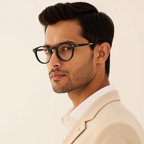 Vincent Chase Black Full Rim Round left side Vincent Chase Black Full Rim Round left side