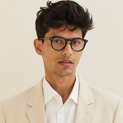 Vincent Chase Black Full Rim Round right side Vincent Chase Black Full Rim Round right side