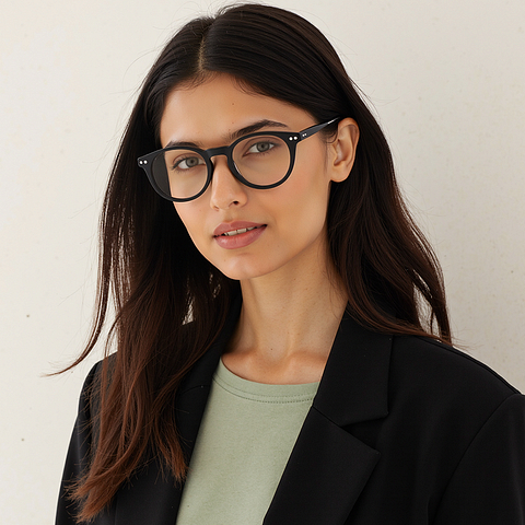 Vincent Chase Black Full Rim Round left side Vincent Chase Black Full Rim Round left side