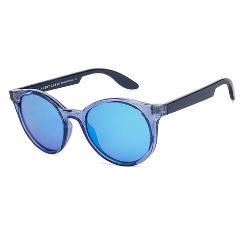 Hooper Blue Transparent Full Rim Round left side