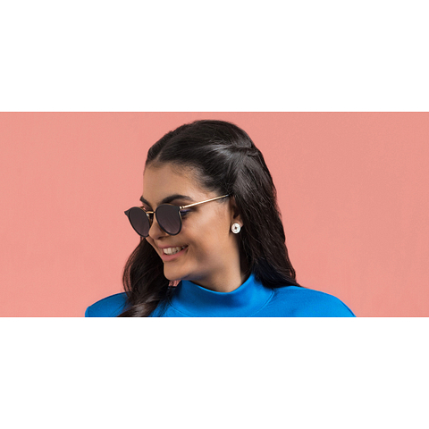 Vincent Chase Online Golden Brown Full Rim Round left side