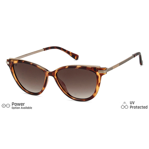 Buy Vincent Chase Brown Polycarbonate Cat Eye Sunglasses Online