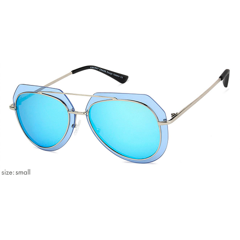 Sky Blue Mirror Sunglasses Round Sunglasses With Sky Blue