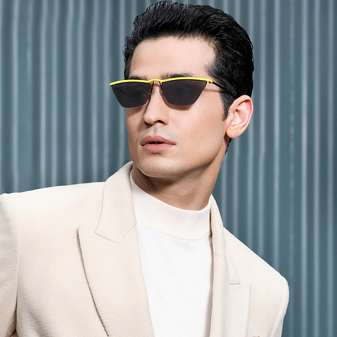 Vincent Chase Online Black Half Rim Rectangle left side