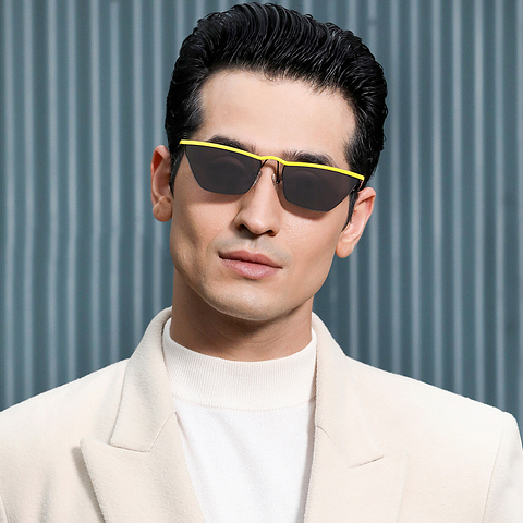 Vincent Chase Online Black Half Rim Rectangle left side