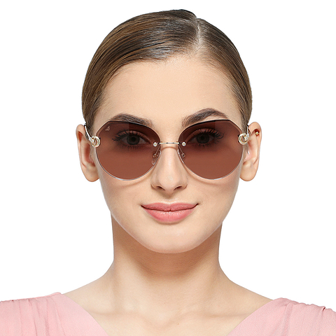 Vincent Chase Online Gold Rimless Round left side