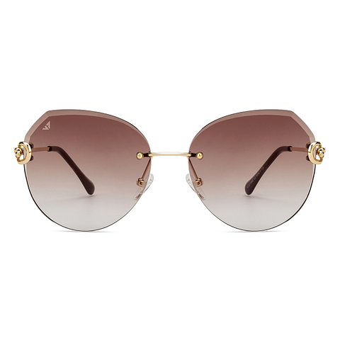 Vincent Chase Online Gold Rimless Round left side
