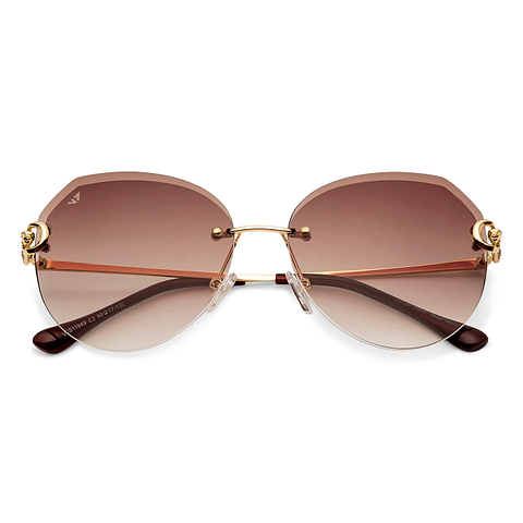 Vincent Chase Online Gold Rimless Round left side