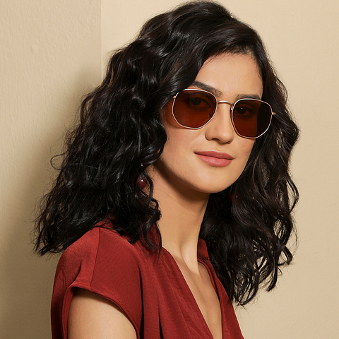 Vincent Chase Online Gold Full Rim Geometric left side