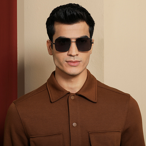 Vincent Chase Online Mid Gunmetal Full Rim Rectangle left side