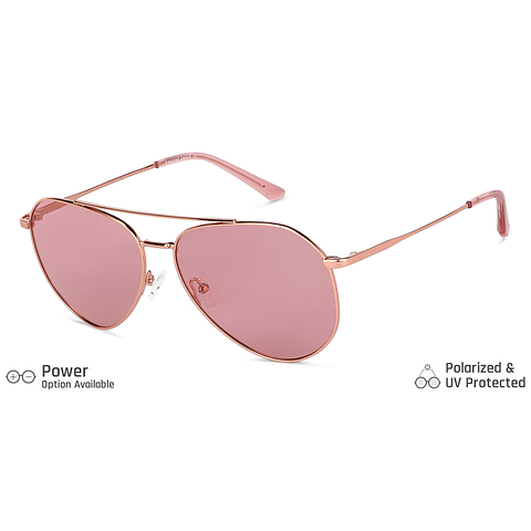 Buy Gold Pink Solid Full Rim Aviator Vincent Chase Polarized The