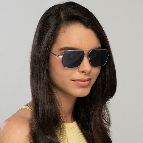 Vincent Chase Online Mid Gunmetal Full Rim Rectangle left side