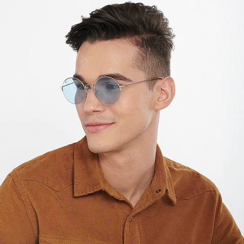Vincent Chase Online Silver Half Rim Round left side