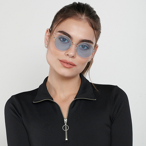 Vincent Chase Online Silver Half Rim Round right side