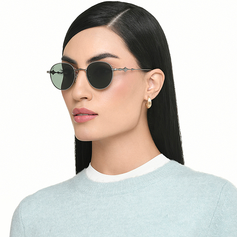 Vincent Chase Polarized Mid Gunmetal Full Rim Round left side