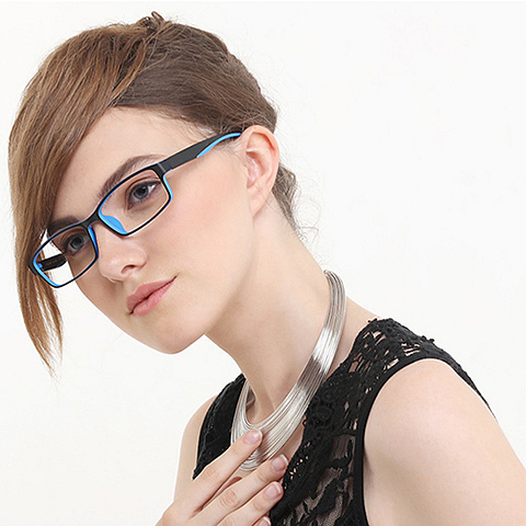 Lenskart Air Online Black Blue Full Rim Rectangle left side