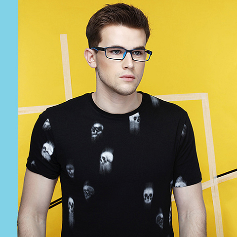 Lenskart Air Online Black Blue Full Rim Rectangle left side