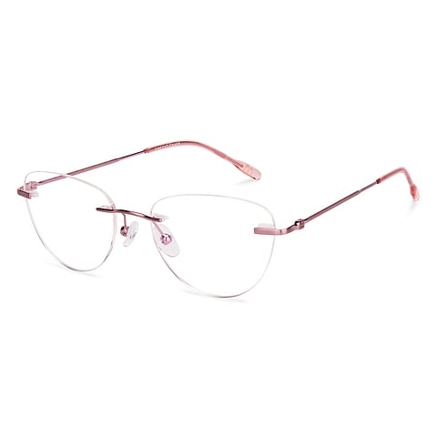 Vincent Chase Rose Gold Rimless Cat Eye left side