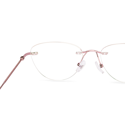 Vincent Chase Rose Gold Rimless Cat Eye right side
