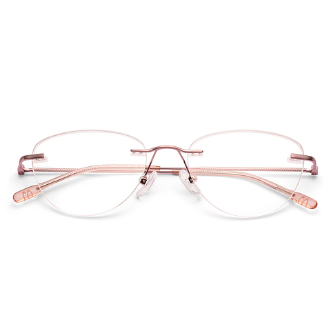 Vincent Chase Rose Gold Rimless Cat Eye left side