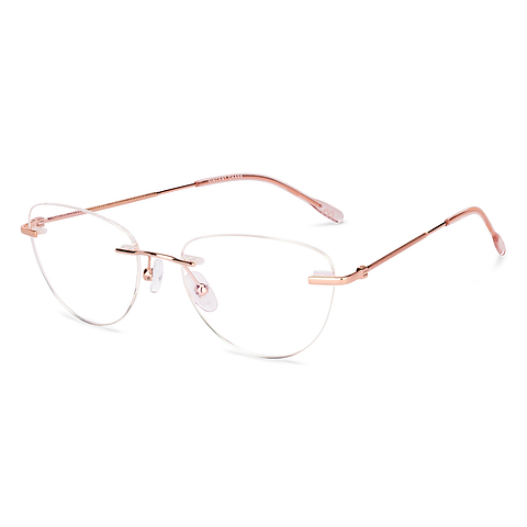 Vincent Chase Gold Rimless Cat Eye right side