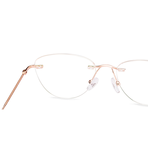 Vincent Chase Gold Rimless Cat Eye right side