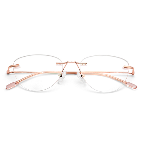 Vincent Chase Gold Rimless Cat Eye left side