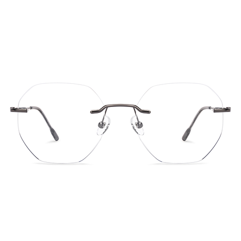 Vincent Chase Online Dark Gunmetal Rimless Geometric right side