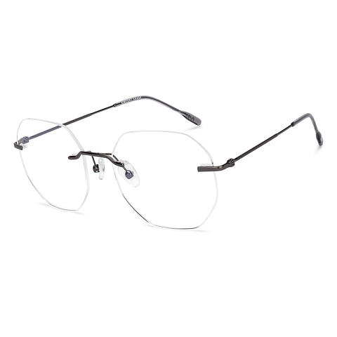 Vincent Chase Online Dark Gunmetal Rimless Geometric right side