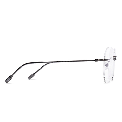 Vincent Chase Online Dark Gunmetal Rimless Geometric left side