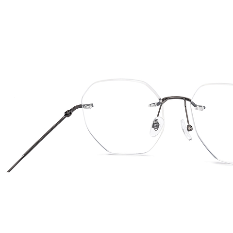 Vincent Chase Online Dark Gunmetal Rimless Geometric right side