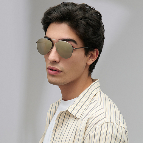 Vincent Chase Light Gunmetal Full Rim Aviator left side