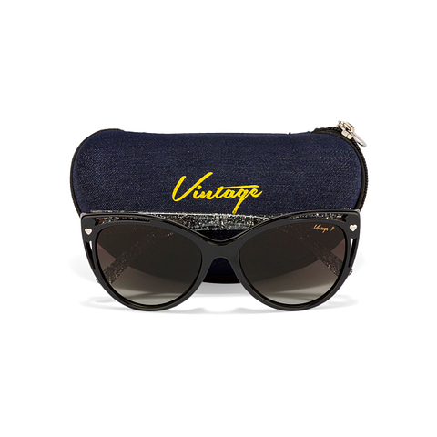 Buy Vintage DESIDERIUM Large Size-55 Black Design Green Gradient