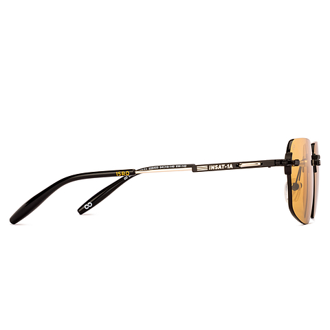 Lenskart STUDIO Black Rimless Geometric left side