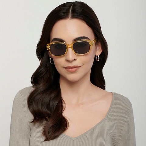 فينسنت تشيس أونلاين أصفر شفاف حافة كاملة المستطيل left side