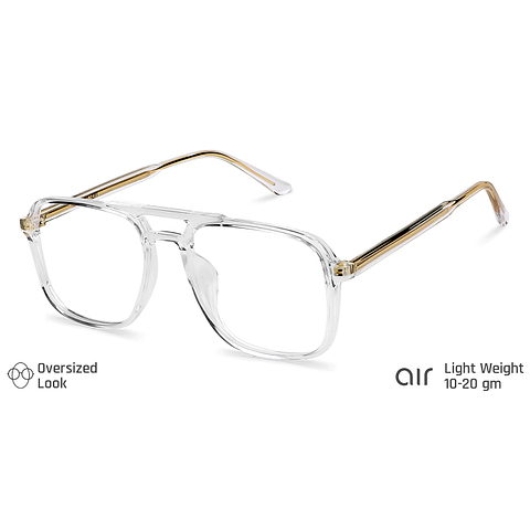 Transparent Gold Full Rim Square Lenskart Air Air Essentials LA E13520