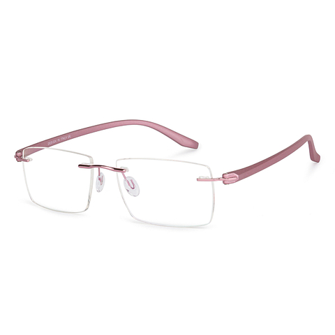 Pink Rimless Rectangle Vincent Chase Online Sleek Steel 161 -C3 Eyeglasses