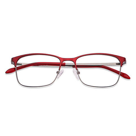 Matte Maroon Gunmetal Maroon Transparent Full Rim Rectangle Vincent ...