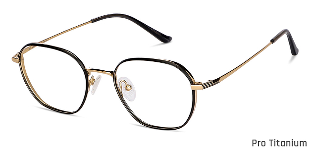 black gold frame glasses