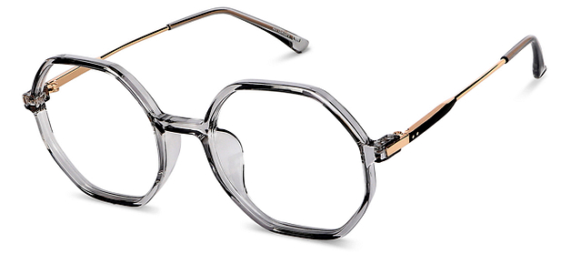 Buy Lenskart Air Grey TR90 Hexagonal Spectacles Online || Lenskart ...