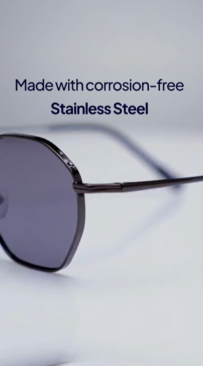 Buy Grey Gunmetal Full Rim Hexagonal John Jacobs JJ TINTS JJ