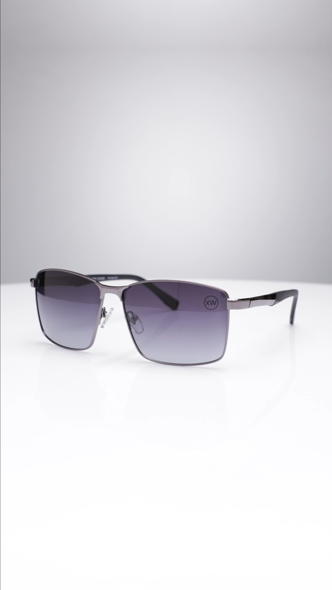 qp36vmです Grey Gunmetal Full Rim Rectangle Vincent Chase VC Sun Metal VC