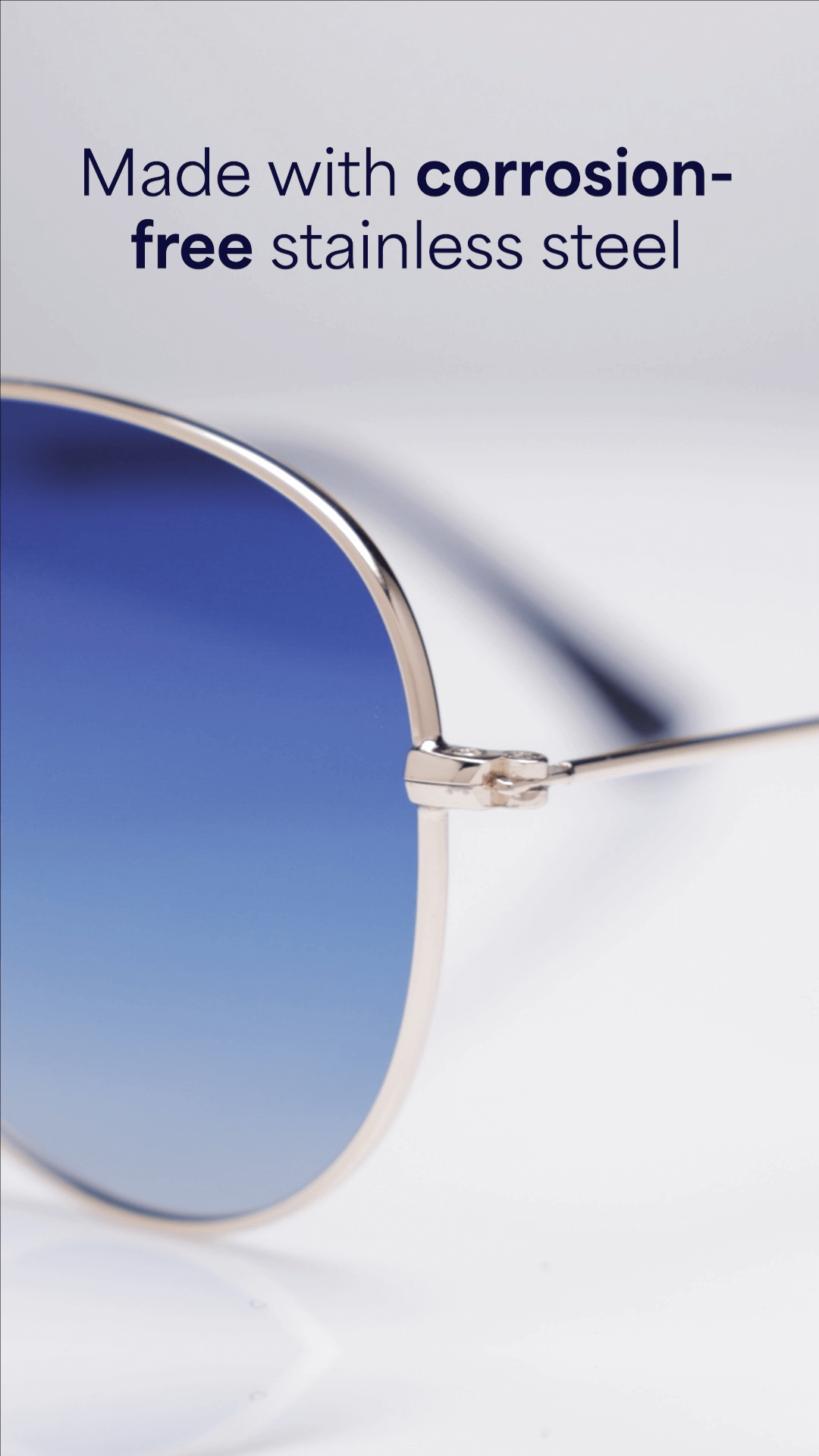 Buy Gold Blue Gradient Full Rim Aviator Vincent Chase Polarized