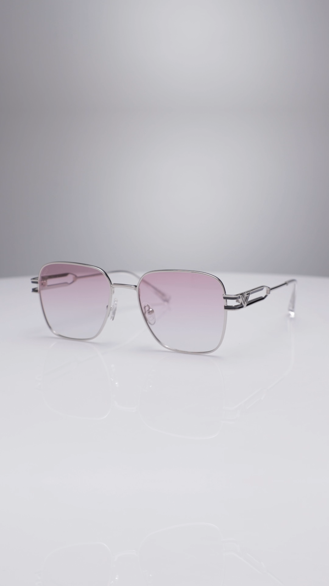 Buy Silver Pink Gradient Full Rim Rectangle Square Vincent Chase